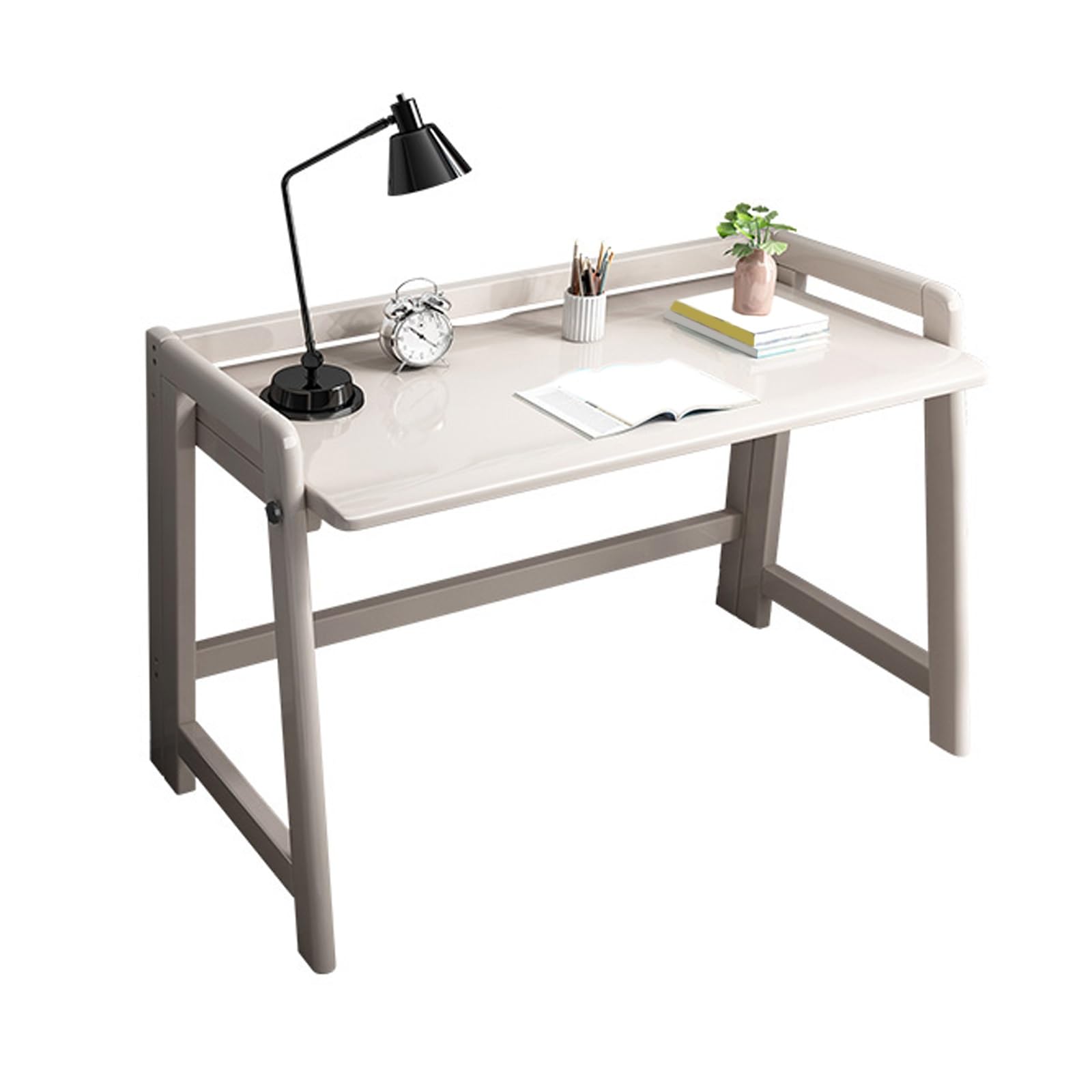 Structure trapézoïdale robuste table pliante blanche multitâche