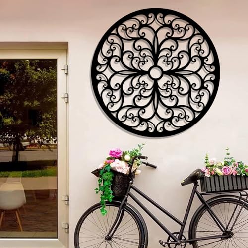 Oxzcimty Vintage Rustic Farmhouse Metal Wall Decor, Medallion Wall Decor,