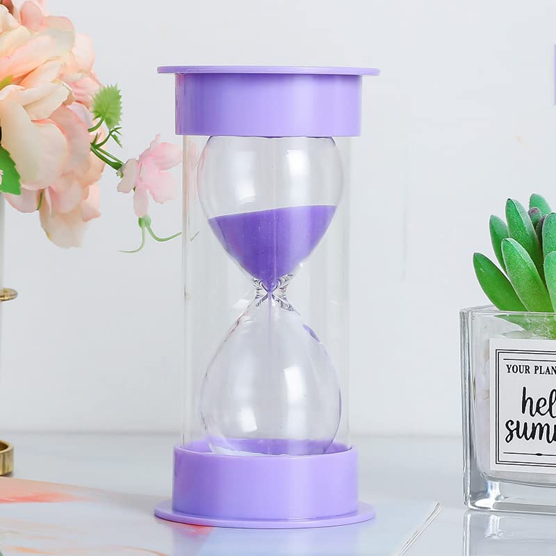 EQLEF 16cm Clessidra, 60 Minuti Clessidra Bambini Timer di Sabbia Clessidra Orologio Timer per Classe Cucina Giochi Ufficio Decorazione (Nero, 60 Minuti