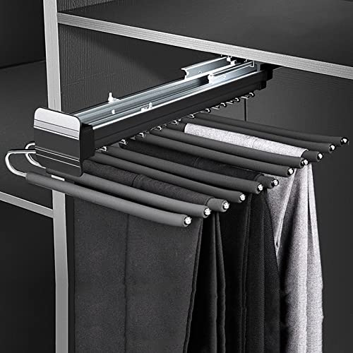 Cintres à pantalons coulissants pour optimiser un petit placard et éviter les plis