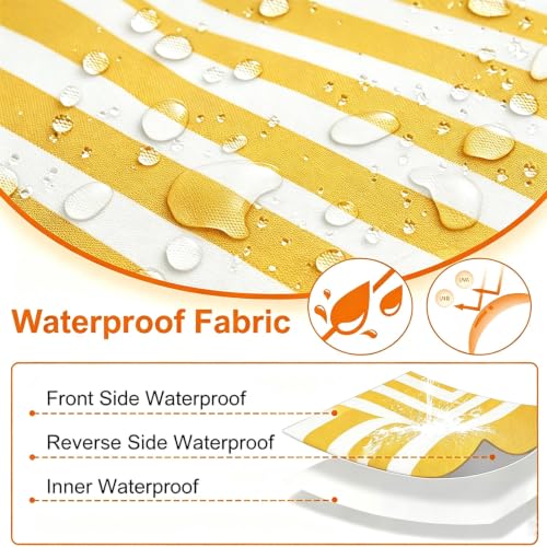 Cojín para taburete redondo amarillo de 40cm con espuma confort para jardín e interior. 4
