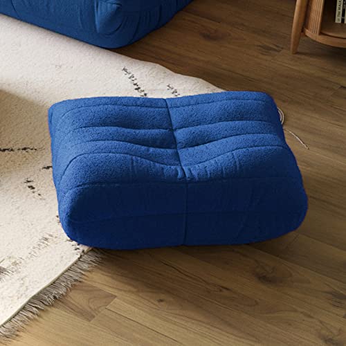 Sdorens Ottoman, Fireside Chair, Footrest, Lazy Floor Sofa Couches, Corner Chair Sofa for Living Room Bedroom Salon Office-Blue, MH-SF117
