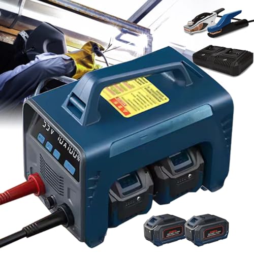 Máquina de soldar inalámbrica, 160 A, alimentada por pilas, inversor digital IGBT con arranque en caliente y fuerza de arco, incluye 2 baterías (pistola de soldadura de núcleo de flujo no incluida) Máquina de soldar inalámbrica, 160 A, alimentada por pilas, inversor digital IGBT con arranque en caliente y fuerza de arco, incluye 2 baterías (pistola de soldadura de núcleo de flujo no incluida)