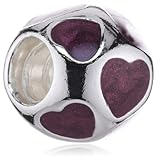 original Pandora Bead Pandora Damen-Bead Element Herzen 925 Sterling Silber violett emailliert 790543EN21