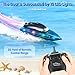 RC Boat with 1800mAh Battery, Transparent Remote Control Boat with 10 LED Lights, Auto Reverse 2.4 GHz Double Waterproof Racing Speedboat Toy for Kids and Adults, Gift for Boys Girls for Lake & Pool