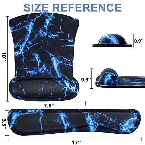 2in1 Keyboard Wrist Rest Pad & Ergonomic Mouse Pad with Wrist Support, Easy Typing, Pain Relief Mouse Mat with Non-Slip Backing, and Memory Foam Filled Gel Keyboard Pad for Home Office Computer Laptop - Thumbnail 6
