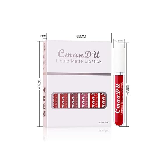 Magik 6-12 Pack Set Lipstick Matte Finish Liquid Lip Gloss Long Lasting Waterproof (#1, 6 Pcs (1 Ea))