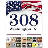House Address Sign, House Number Plaque, 18x18, 063 Aluminum, 20 Font Styles, Reflective Option, USA Made by My Sign Center (US - Flag)