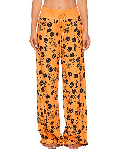Womens Halloween Pajamas Pants Ladies Pumpkins Ghost Pajama Cute ...