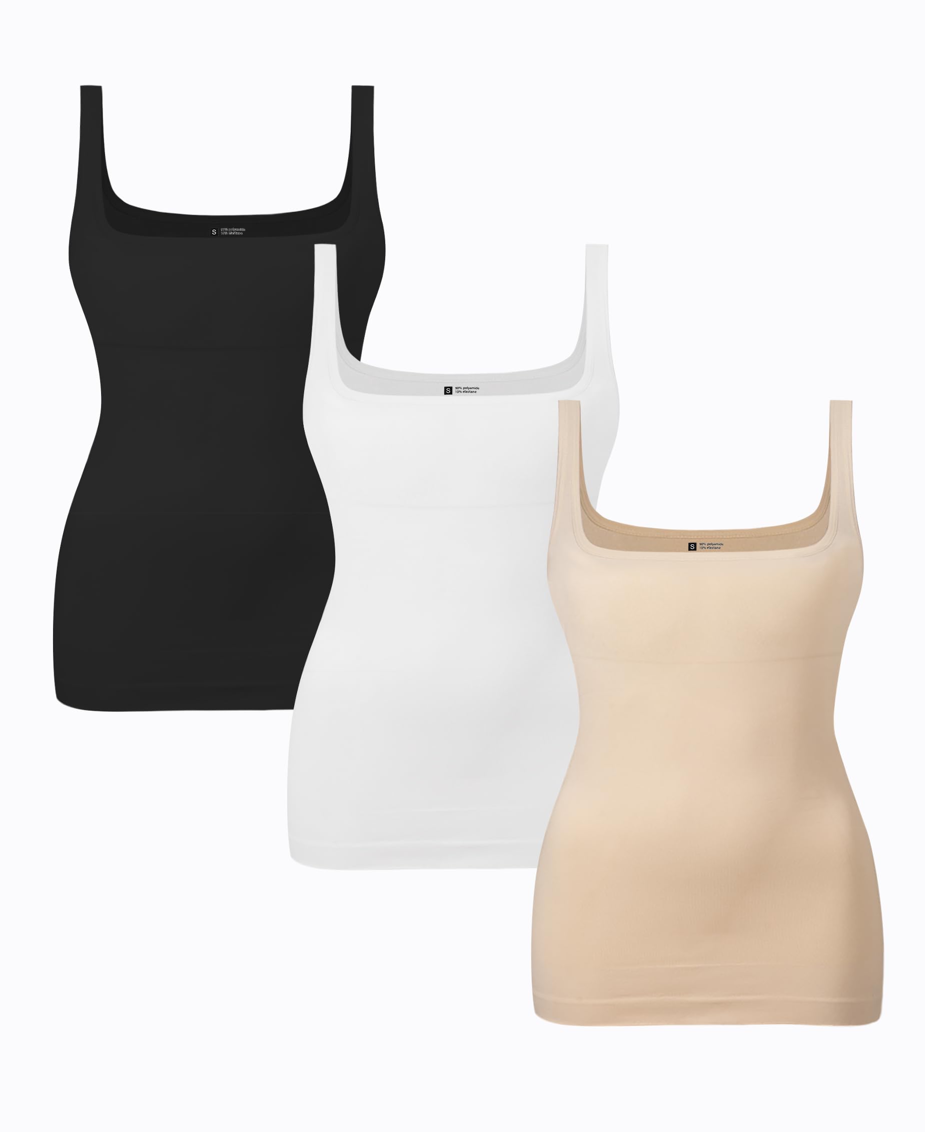 Womens Shapewear Tummy Control Seamless Square Neck Compression Tank Tops for Women Body Shaper Camisole Top