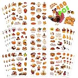480 PCS Happy Thanksgiving Stickers for Kids, Fall Stickers Autumn Sticker Thanksgiving Theme Maple Leaves Sticker Envelope Party Classroom Decorations