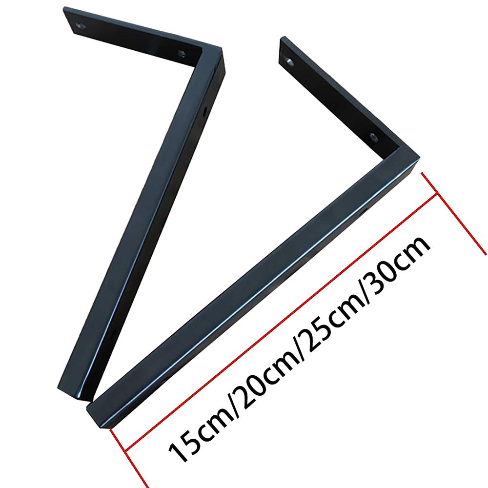 Regalträger Metall Regalhalterung schwarz, L konsolen für Wandhalterung Regal 2 Stück(Size:25cm)