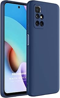 جراب سيليكون مضاد للصدمات بتصميم عصري انسيابي، حماية للكاميرا وبطانة داخلية، متوافق مع ريدمي 10 شبكة الجيل الرابع 4G (كحلي)