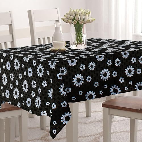 Image of Dakshya Industries PVC Waterproof Withoutlace Dining Table Cover (Size - 54X78 Inch) Rectangle 6 Seater Heat Rasistant Table Cloth (T22)