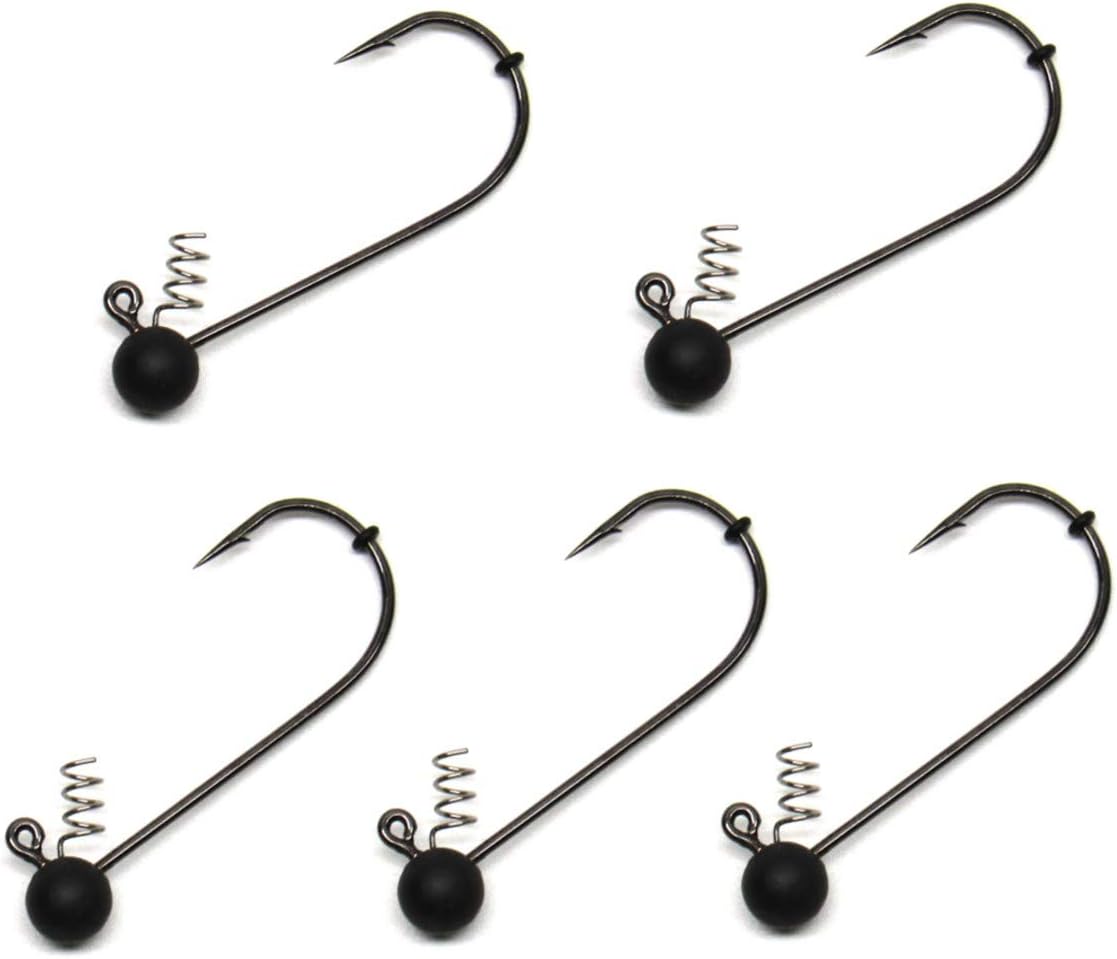 Harmony Fishing - Tungsten Shakeyhead Jigs [Pack of 5 w/ 10 Bait Pegs] (Shaky Head jig Hooks for bass Fishing)