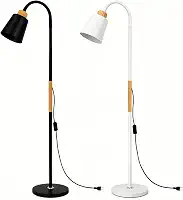 Luminária de Chão Articulada 1,60m – Abajur de Piso com Cúpula Direcionável para Sala, Quarto e Escritório – Preto Bivolt