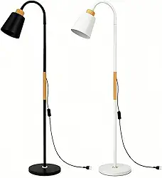 Luminária Abajur De Chão Pedestal Articulada Flexível 1,60m Estilo Clássica (Preto)