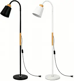 Luminária de Chão Articulada 1,60m – Abajur de Piso com Cúpula Direcionável para Sala, Quarto e Escritório – Preto Bivolt