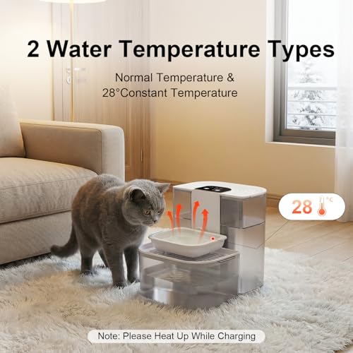 Fuente de Agua para Gatos y Perros, Cerámica, 4.5L + 2L miniatura 3