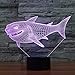 3D Shark Night Light LED Illusion Lamp YKLWORLD 7 Color Changing Table Lamps Touch Control with USB Cable Bed Room Decor Festival Birthday Gifts Toys for Kids Boys Children