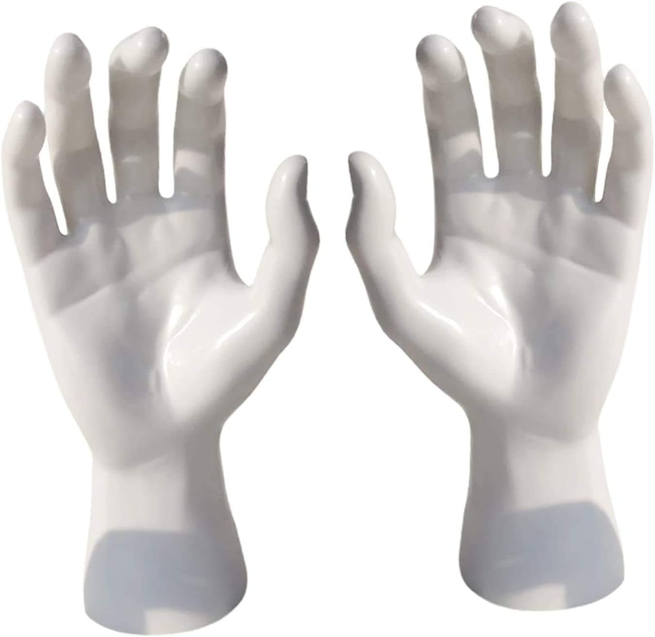 1 Pair Hand Mannequin Jewelry Display Stand Male Hand Model Bracelet Bangle Gloves Ring Display Stand Organizer Bracelet Holder - White