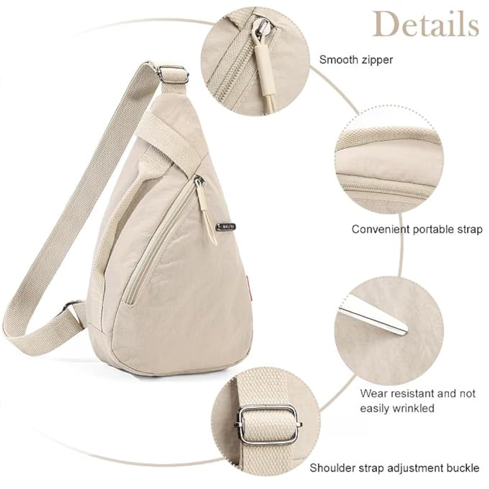 Nylon Crossbody Sling Chest Bag, Casual Style