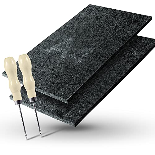 Foonii Juego de 2 punzones de madera para niños de 30 x 20 cm, fieltro punzonado, grosor de 10 mm, base para pellizcos para niños y adultos, accesorios DIY para el aprendizaje diario y la vida Cover