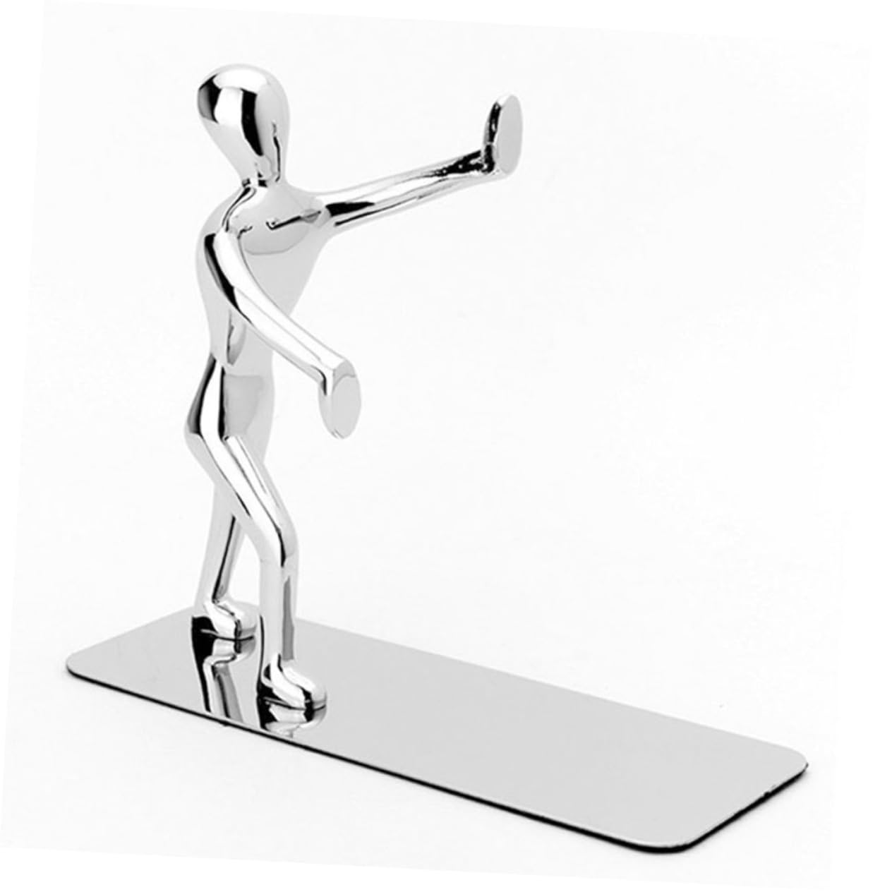 STOBOK 2pezzi Fermacarte Forma di Kung Fu Supporti per Scaffali Antiscivolo per Libri Dvd e Riviste in Metallo Design Contemporaneo per Casa e Ufficio