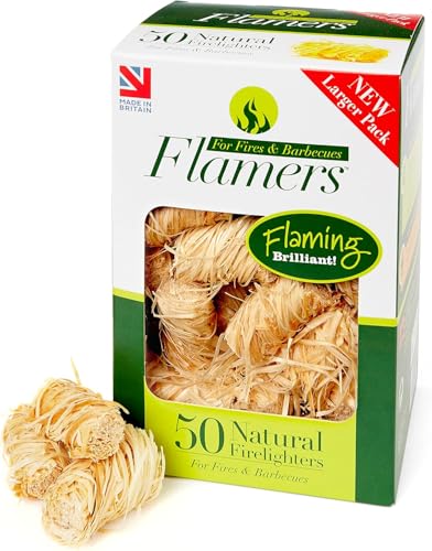 Flamers Firelighters - 50 Units for Firepits & Barbecues