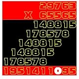 Color Multiplication: 29763 x 65565 to 34644 x 39545 (Homeschool Workbook)