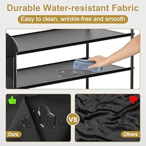 Housen solutions 5 tier shoe rack storage for 20 25 pairs metal shoe organizer for closet entrywaydorm free standing shoes rack shelf with side pocket black  urban country home decor