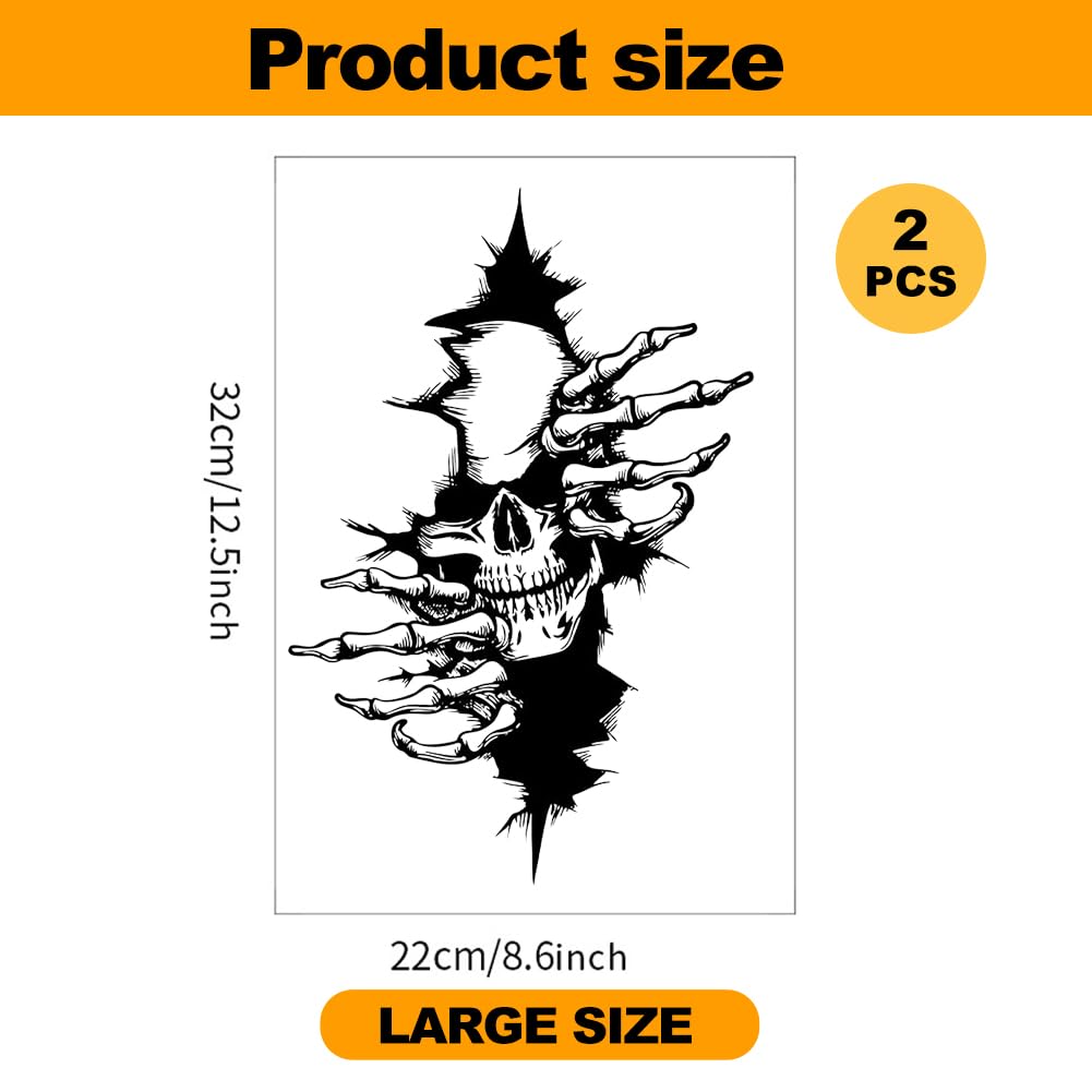 Skull Autocollant De Voiture, 2 Pcs Stickers Skull Voiture