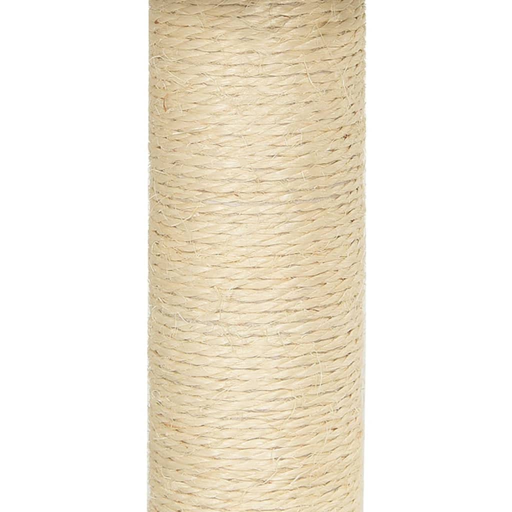Teenpull Kratzbaum Katzenbaum mit Sisal-Kratzsäulen und Plüsch Dunkelgrau 155 cm stabil kompakt modern mit Kletterbaum, Kratzmöbel, Höhle, Hängematte für Katzenzubehör in Wohnung Wohnzimmer