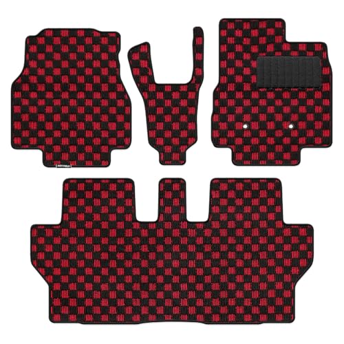 Hotfield ダイハツ 互換品 新型 ムーヴ ムーブ LA850S LA860S フロアマット 形状01 2WD/電動パーキングブレーキ チェックレッド