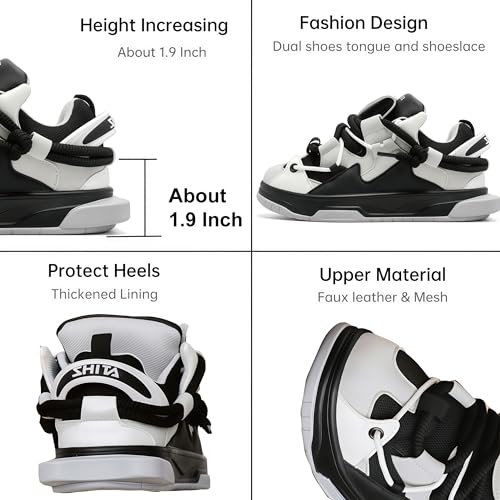Fashion Women’s Platform Chunky Sneakers Breathable Lightweight Height Increasing Footwear Unisex Casual Walking Skate Shoes2