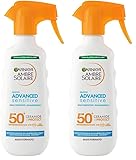 Garnier Ambre Solaire Advanced Sensitive Spray Gachette Protettivo Ceramide Protect SPF50+, 270 ml (Confezione da 2)