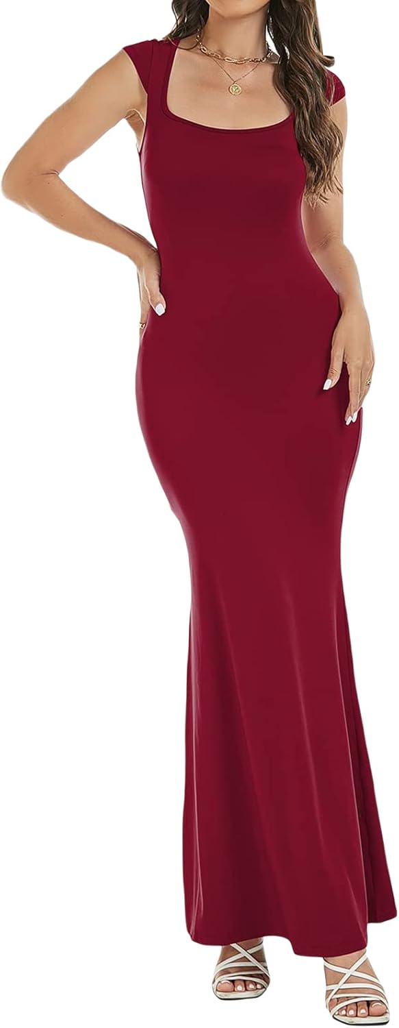 Geagodelia Abito Donna Sexy Elegante Lungo Trasparente Vestito Club Manica Lunga Estivo Cocktail (Bianco Senza Schienale, S