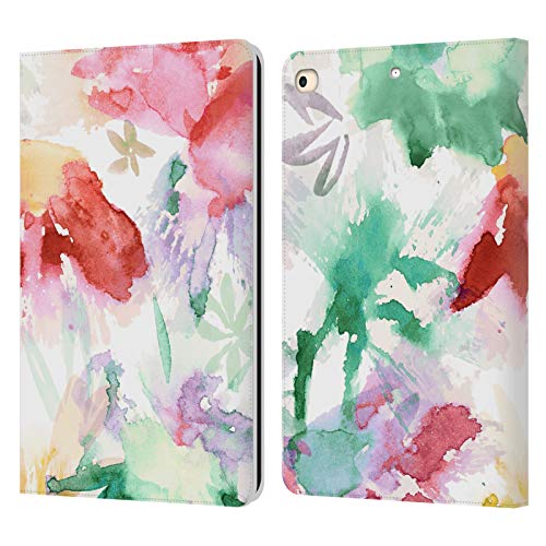 Étui portefeuille iPad 9.7 cuir fleur rose compatible Apple iPad 2017