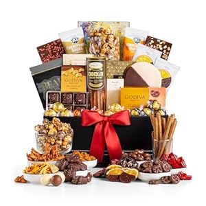 The GiftTree Manhattan Gift Basket Featuring LINDOR Truffles, Artisan Chocolates, Hand-Decorated Cookies and So Much More! Perfect as a Thanksgiving Gift, Birthday Gift, Get Well, Thank You Or Just Because