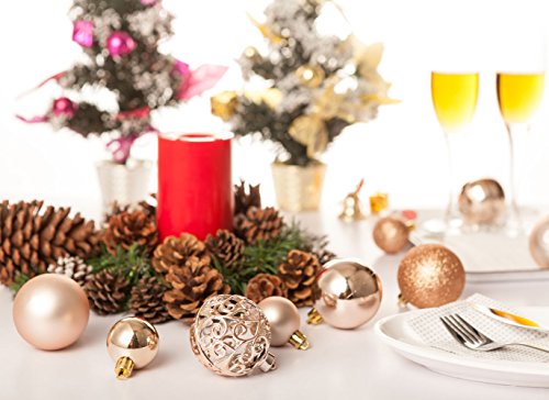 Ams 2.36''/60Mm 24Ct Christmas Balls Tree Pendants Shatterproof Ornaments Seasonal Decorations For Tree Decor,Holiday,Xmas(Champagne) #TOP5