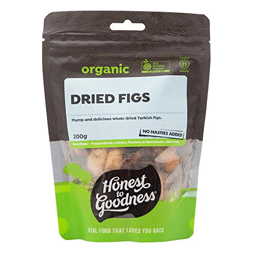 Honest to Goodness, Organic Dried Figs, 200g - Whole, Plump and Sweet with a Chewy Texture. Perfect Snack Packed with Beneficial Nutrients. Picked and Dried.