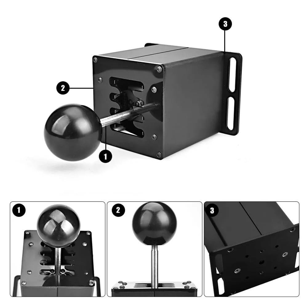H-Muster Schalthebel für Logitech G29 G27 G25 & Thrustmaster T300 T500 6+R/7+R Speed Sim Racing Stick Aluminiumlegierung PC USB Gaming Zubehör 7 Geschwindigkeiten + R-HB039