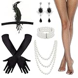 ISTOOLCO 6 Pcs 1920s Flapper Accessories for Women, Vintage 20s Accessories, 1920s Headpiece for Women, Fashion Flapper Accessorie-s Set.