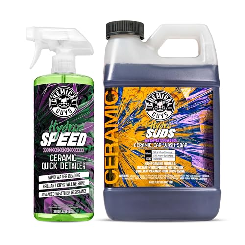 Chemical Guys HydroSpeed Ceramic Quick Detailer & HydroSuds 64 oz Car Wash Soap Bundle - Ceramic Spray & Ceramic Car Wash with SiO₂ Shine, High Foam Formula, Safe for Cars, Trucks, Motor