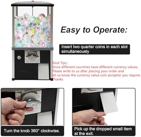 Commercial Vending Machine for Business, High Capacity Gumball & Capsule Toy Dispenser, Prize Machine for Retail Stores, Ideal for 4.5-5.5cm Balls, Profitable Game Machine