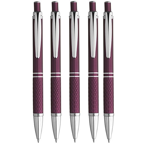 Writing Ball Point Pen Set of 5 Aluminium Schreibmittel (Lila) Cover