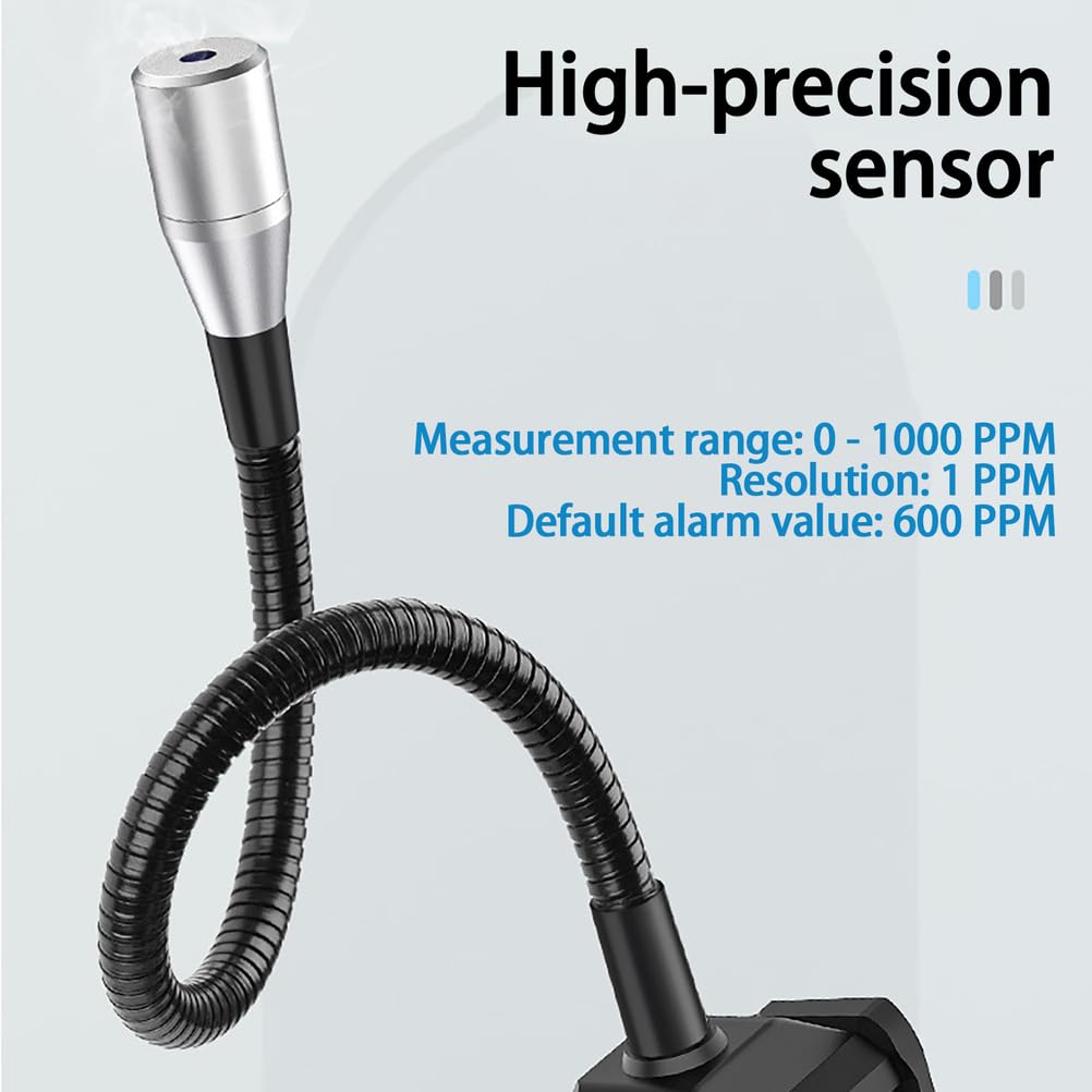 Detector de fugas de gas, analizador de gas de alta precisión, kit de detección de fugas automotrices con triple alarma (audible/visual/retroiluminación) y sonda flexible para el hogar y RV