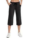 Women Capri Pants Cotton Yoga Wide Leg Pajama Pants Capris Sweatpants Sports
