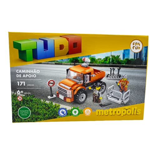 Blocos De Montar - Cidade Caminhao De Apoio - 171 Pcs - Marca Tudo