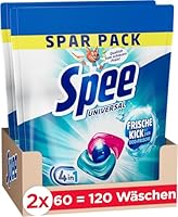 SPEE Power Caps Frische-Kick 24 h Deofrische Spar Pack (120 Waschladungen), Vollwaschmittel verleiht Reinheit, Strahlkraft & Frische, Waschmittel mit 24 h Deofrische, 20–95 °C